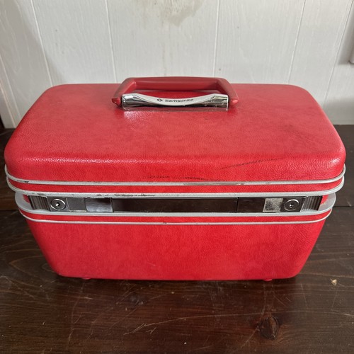 Vintage red samsonite hard - vintage,