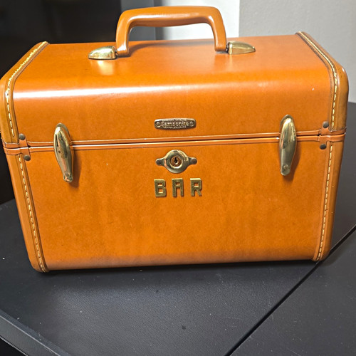 Samsonite brown leather train - samsonite,